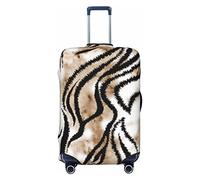 Copertura per valigie altamente elastica in spandex per valigie, grande per stampe con texture tigre da 63 a 71 cm, bianco, L