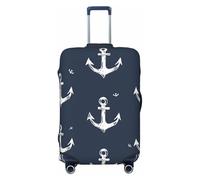 Copertura per valigie con ancora nautica, copertura elastica per bagagli, antigraffio e antipolvere, adatta per bagagli da 56 a 61 cm, Multicolore, L