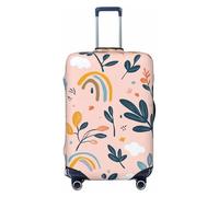 Copertura per valigie con foglie arcobaleno, protezione per bagagli, con motivo floreale e nuvola, antigraffio, antipolvere, adatta per bagagli da 56 a 61 cm, Multicolore, L