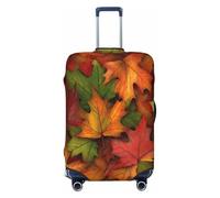 Copertura per valigie con foglie autunnali, copertura elastica per bagagli con foglie ampie, antigraffio, antipolvere, adatta per bagagli da 56 a 61 cm, Multicolore, L