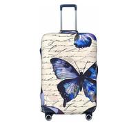 Copertura per valigie con lettera a farfalla, in carta vintage, elastica, antigraffio, antipolvere, adatta per bagagli da 56 a 61 cm, Multicolore, L