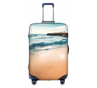 Copertura per valigie con paesaggi da spiaggia, stampe alla moda, adatte per uso aziendale e all'aperto, bianco, M