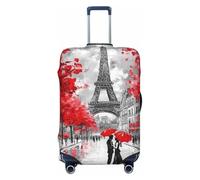 Copertura per valigie con pittura a olio Torre Eiffel, copertura elastica per bagagli vintage Parigi, antigraffio, antipolvere, adatta per bagagli da 56 a 61 cm, Multicolore, L