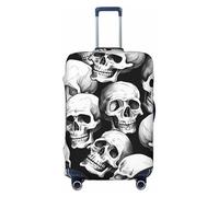 Copertura per valigie con scheletro di Halloween, protezione per bagagli, con teschio fantasmi, copertura elastica per bagagli, antigraffio, antipolvere, adatta per bagagli da 56 a 61 cm, Multicolore