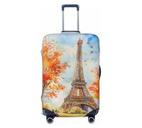 Copertura per valigie con Torre Eiffel ad acquerello, copertura elastica per bagagli autunnale Parigi, antigraffio, antipolvere, adatta per bagagli da 56 a 61 cm, Multicolore, M