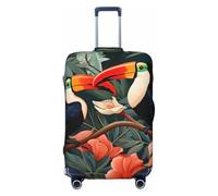 Copertura per valigie con tucano della giungla tropicale, copertura elastica per bagagli, antigraffio, antipolvere, adatta per bagagli da 56 a 61 cm, Multicolore, S