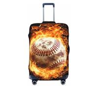 Copertura per valigie da baseball Fire Baseball, protezione per bagagli elastica per palloni sportivi, antigraffio, antipolvere, adatta per bagagli da 56 a 61 cm, Multicolore, L