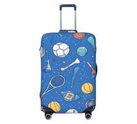Copertura per valigie da tennis da calcio, protezione per bagagli, elastica per palloni sportivi, antigraffio, antipolvere, adatta per bagagli da 56 a 61 cm, Multicolore, M