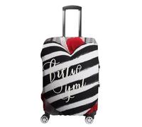 Copertura per valigie da viaggio, elastica, lavabile, protezione per bagagli con cerniera, strisce bianche e nere, romantico, antigraffio, protezione per valigie, 48,9 cm - 81,9 cm, Cuore romantico a
