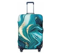 Copertura per valigie in marmo turchese, linea verde acqua, copertura elastica per bagagli, antigraffio, antipolvere, adatta per bagagli da 56 a 61 cm, Multicolore, S