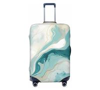 Copertura per valigie in marmo turchese verde acqua, protezione per bagagli, arte astratta, elastica, antigraffio, antipolvere, adatta per bagagli da 56 a 61 cm, Multicolore, L
