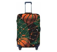 Copertura per valigie in rete da basket vintage, protezione per bagagli, elastica per palloni sportivi, antigraffio, antipolvere, adatta per bagagli da 56 a 61 cm, Multicolore, S