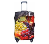 Copertura per valigie per bicchieri di vino, protezione per bagagli, frutta e raccolta, elastica, antigraffio, antipolvere, adatta per bagagli da 56 a 61 cm, Multicolore, S