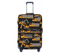 Copertura per valigie protettiva per valigie - escavatore giallo Soft Fashion Uitcase Cover per bagagli, Nero , x-large