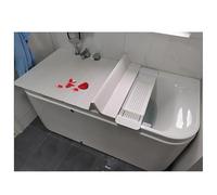 Copertura per vasca da bagno pieghevole, mensola da bagno regolabile, coperchio Ilat antipolvere in PVC, versatile rack per vasca da bagno, 22 (colore: bianco) - Perfetto per spa domestica e nizat