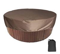 Copertura per Vasca Idromassaggio Rotonda Spa Coperchio Protettiva per Vasca Idromassaggio Telo per Mobili da Giardino Resistente alla Polvere e Resistente ai Raggi UV- Brown || 210 * 30cm