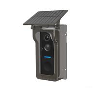Copertura per videocamera senza fili a energia solare per videocitofono Tuya 1080P, rilevamento del movimento PIR, impermeabile IP65, installazione rapida per la sicurezza domestica (nero)