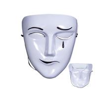 Copertura Per Viso Di Halloween | Maschera Bianca Fancy Cool Cosplay Face | Dolore e risate per donne uomini Halloween Costume Party Ballo in maschera Evento Cosp