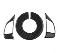 Copertura per volante in fibra di carbonio per modelli dal 2012 al 2015, confezione da 3, colore nero, per una facile installazione con supporto, si adatta alla decorazione di interni
