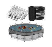 Copertura pesante per piscine fuori terra con 12 clip in metallo durabilità maglie piscine per una piscina sicura e protezione dalle foglie per resistenza al vento