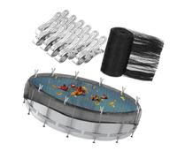 Copertura pesante per piscine fuori terra con 12 clip in metallo durabilità maglie piscine per una piscina sicura e protezione dalle foglie per resistenza al vento