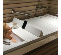 Copertura pieghevole per vasca da bagno in PVC con coperchio Shutter Sle mantiene fuori la polvere e trattiene la guerra, ideale per bagni domestici (75 x 97 x 0,6 cm) e facile da riporre