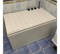 Copertura pieghevole per vasca da bagno, vassoio universale con tapparella, mensola per vasca da bagno in PVC, coperchio per vasca da bagno, spessore 0,6 cm, perfetto per rilassarsi e rilassarsi