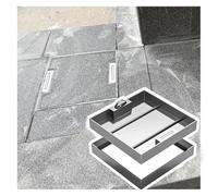 Copertura Pozzetto 304 Acciaio Inox Chiusino e Telaio, Rettangolare Fossa Settica Copre Decor per Cortile Pavimentazione Parcheggio, Coperchio Camera di Ispezione da Incasso(31.5x17.7x2in/80x45x5cm)