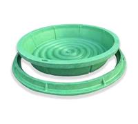 Copertura Pozzetto Chiusino Nascosto Rotondo Per Fognatura,Impermeabile Verde Coperchi Invisibili Per Tombini In Resina, Coperchio Per Fossa Settica Con Ganci(Round 70 * 70CM/27.5 * 27.5IN)