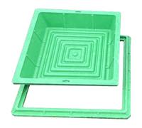 Copertura Pozzetto Chiusino Nascosto Rotondo Per Fognatura,Impermeabile Verde Coperchi Invisibili Per Tombini In Resina, Coperchio Per Fossa Settica Con Ganci(Square 40 * 40CM/15.7 * 15.7IN)