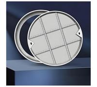 Copertura Pozzetto Chiusino Rotondo e Telaio in Acciaio Inossidabile, Coperchio di Ispezione in Metallo Incorporato con Foro per Tirare, Copertura Invisibile per Bacino Liquame(70cm/27.5in)