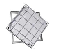 Copertura Pozzetto Coperchi for Fosse Settiche Con Base,Coperchio for Tombino Tondo Da Incasso,In lega di Alluminio Chiusino Incassato e Telaio,Copertura for pozzetti(5cm,50 * 50cm/19.6 * 19.6in)