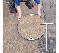 Copertura Pozzetto Coperchi Per Fosse Settiche In Cemento/coperchi Per Tombini Invisibili, Coperture Rotonde Per Bacini Fognari Con Base A Telaio E Gancio, Per Loft, Appartamenti, Giardini, Cortili(Di