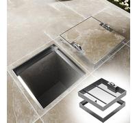 Copertura Pozzetto Coperchio di Ispezione Incassato per Il Passo Carrabile, Coperchio per Bacino Fognario con Maniglia Reversibile Nascosta per Diverse Superfici Stradali(65x40x5cm)