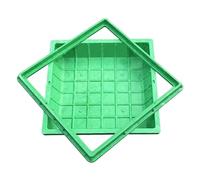 Copertura Pozzetto ， Coperchio E Telaio Per Tombino Tondo, Coperchio Di Ricambio Per Fossa Settica, Verde Coperchio Per Bacino Fognario Incassato， Con Foro Di Trazione(B60*60CM/23.6 * 23.6IN)