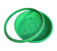 Copertura Pozzetto ， Coperchio E Telaio Per Tombino Tondo, Coperchio Di Ricambio Per Fossa Settica, Verde Coperchio Per Bacino Fognario Incassato， Con Foro Di Trazione(A80*80CM/31.5 * 31.5IN)
