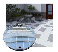 Copertura Pozzetto Coperchio Per Tombino Tondo Da Incasso, Coperchio Per Fossa Settica In Acciaio Inossidabile Con Decorazione Invisibile Con Telaio,chiusino pozzetto(80 * 80cm/31.5 * 31.5in)