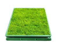 Copertura Pozzetto Copertura e telaio per tombini circolari in resina, Comunità di giardini e cortili Coperture invisibili per fosse settiche, Elevata capacità portante(B70*70CM/27.5 * 27.5IN)