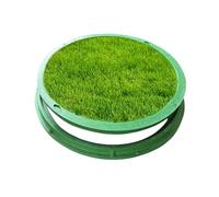 Copertura Pozzetto Copertura e telaio per tombini circolari in resina, Comunità di giardini e cortili Coperture invisibili per fosse settiche, Elevata capacità portante(A70*70CM/27.5 * 27.5IN)