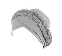Copertura pre-legata treccia turbante cappello copricapo copricapo etnico avvolgere testa cappelli per capelli cappello all'aperto, Grigio, Taglia unica