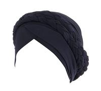 Copertura pre-legata treccia turbante cappello copricapo copricapo etnico avvolgere testa cappelli per capelli cappello all'aperto, Marina Militare, Taglia unica