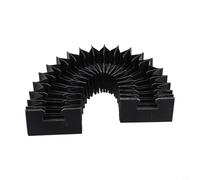 Copertura protettiva a soffietto per guida lineare per macchine utensili HGR25, materiale 3-anti panno, a prova di olio, acqua e polvere, estensibile 200-1000 mm, nero (600 mm)