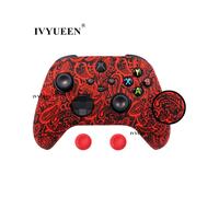 Copertura protettiva antiscivolo con stampa a trasferimento d'acqua a foglie rosse per controller Xbox Series