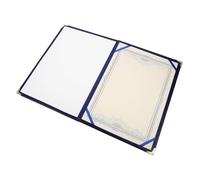 Copertura Protettiva Certificato A4 in Cuoio Blu Elegante | Design Semplice Angoli Arrotondati, Leggera da Portare, Formato Singolo per Documenti e Premi