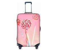 Copertura protettiva colorata per trolley con lecca-lecca, antigraffio, protezione per bagagli, 45-81 cm, adatta per viaggi, viaggi di lavoro, bianco, L