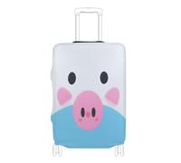 Copertura protettiva elastica per bagagli, resistente ai graffi, copertura elastica da viaggio, adatta per bagagli da 45-81 cm, carino cartone animato maiale faccia blu bianco, S 18-20 in