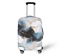 Copertura protettiva elastica per valigie con Golden Retriever sorridente, lavabile, con cane, pittura ad acquerello, regalo per familiari o amici, Marmorizzazione Texture Fluid Art, XL(29-32 IN)