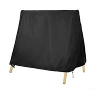 Copertura protettiva impermeabile per dondolo da patio con tessuto Oxford 420D resistente, elastici regolabili, caratteristiche di ventilazione e facile accesso centrale con cerniera (nero)