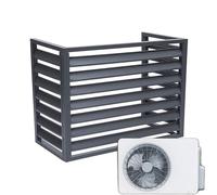 Copertura protettiva in alluminio per pompa di calore esterna, divisore spaziale a feritoia grigio, 100 x 50 x 70 cm (1,5 p), durevole e resistente alle intemperie.