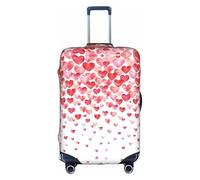 Copertura protettiva per bagagli, alla moda, con stampa di cuori rossi, accessorio da viaggio estetico, cerniera invisibile, bianco, M